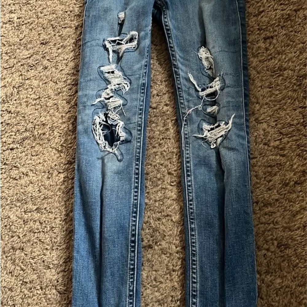 Abercrombie Kids Blue Distressed Jeans